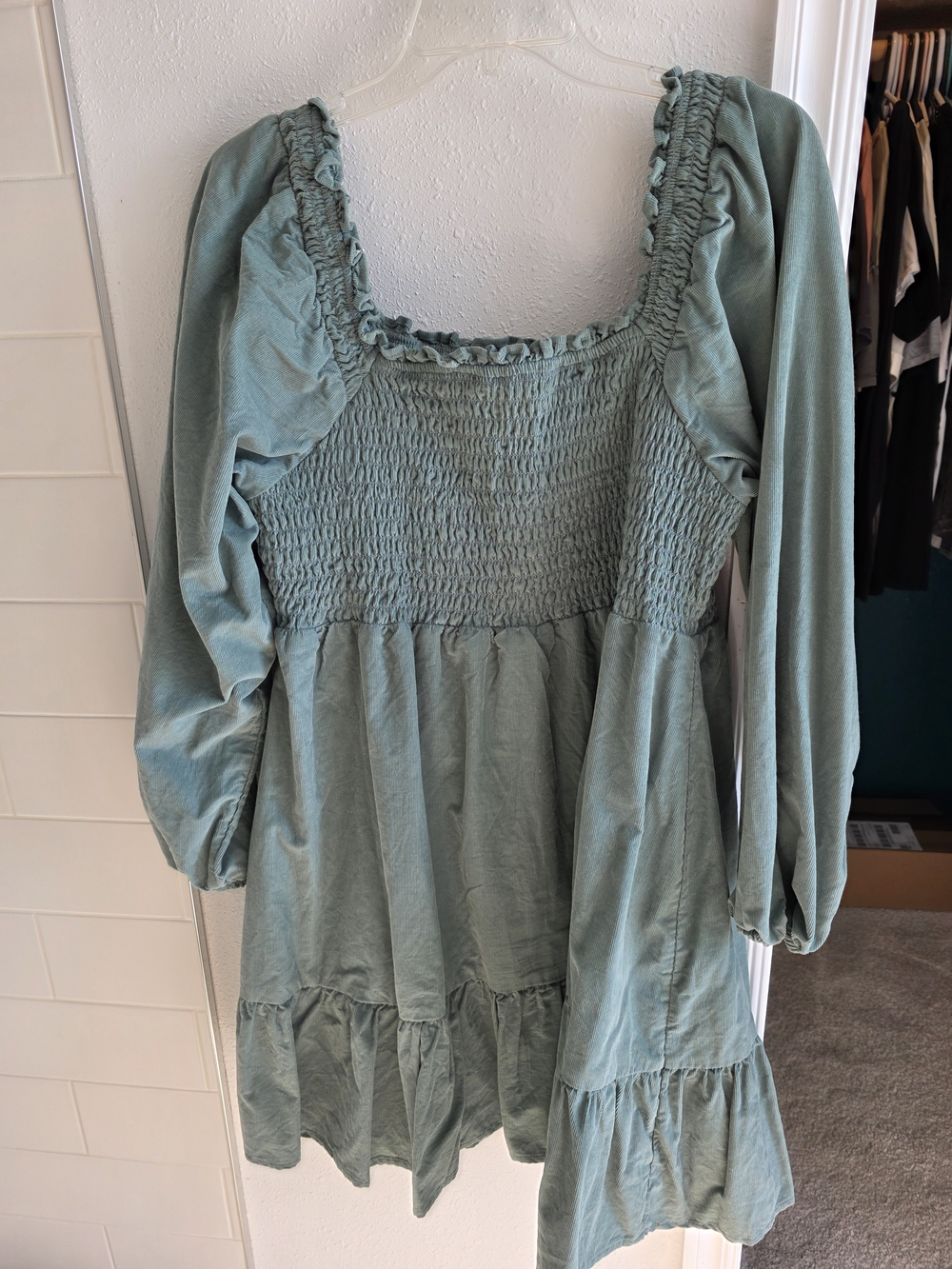 American Eagle Outfitters Sage Green Smocked Dress Xl